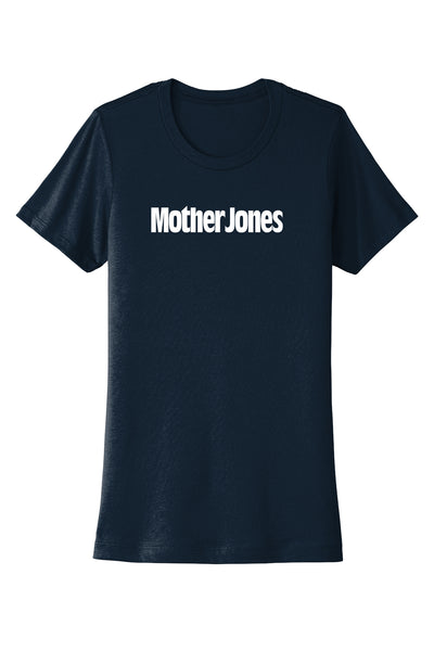 Mother Jones Logo (White) Women's Fitted Tee