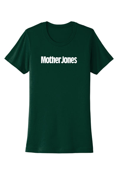 Mother Jones Logo (White) Women's Fitted Tee