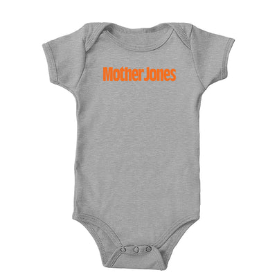 Mother Jones Logo (Orange) Onesie