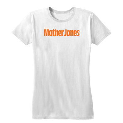 Mother Jones Logo (Orange) Women's Fitted Tee