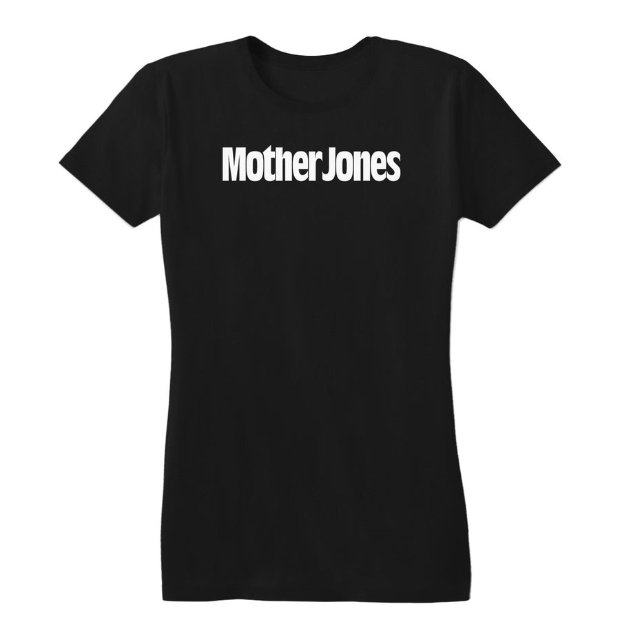 Mother Jones Logo (White) Women's Fitted Tee